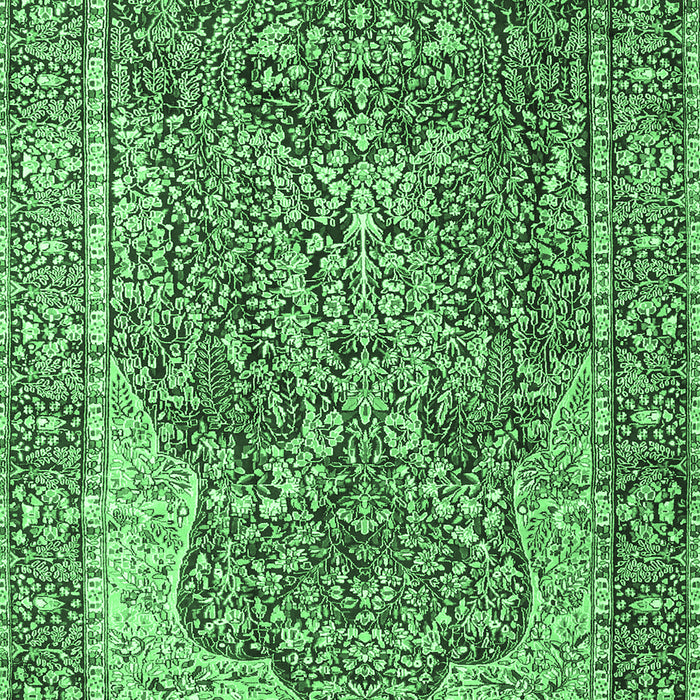 Machine Washable Persian Emerald Green Traditional Area Rugs, wshtr4014emgrn