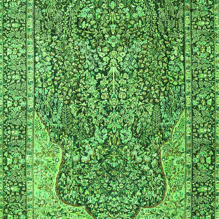 Serging Thickness of Machine Washable Persian Green Traditional Area Rugs, wshtr4014grn
