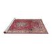 Sideview of Machine Washable Traditional Bright Maroon Red Rug, wshtr4015