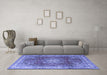 Machine Washable Persian Blue Traditional Rug in a Living Room, wshtr4015blu