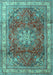 Machine Washable Persian Turquoise Traditional Area Rugs, wshtr4015turq