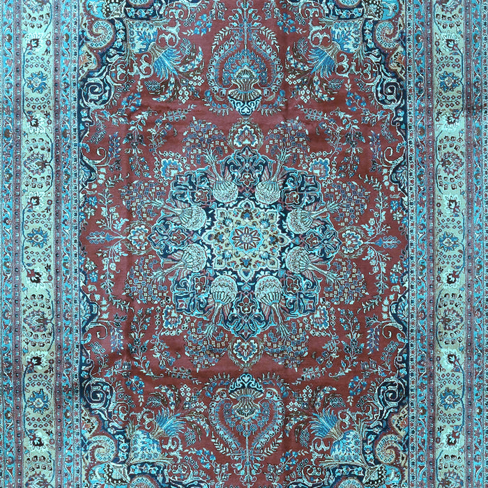 Machine Washable Persian Light Blue Traditional Rug, wshtr4015lblu