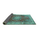 Sideview of Persian Turquoise Traditional Rug, tr4015turq