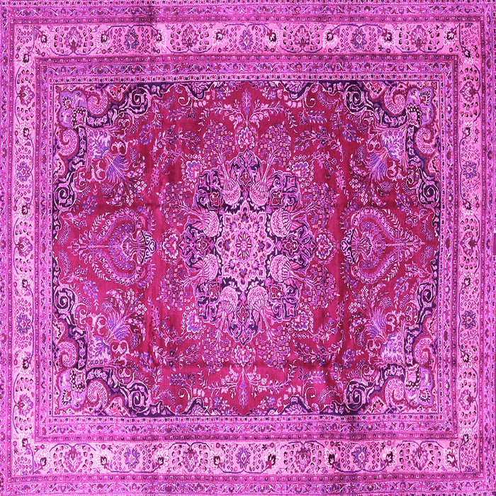 Square Machine Washable Persian Pink Traditional Rug, wshtr4015pnk