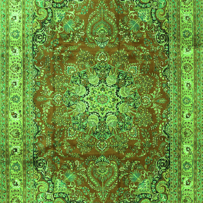 Serging Thickness of Machine Washable Persian Green Traditional Area Rugs, wshtr4015grn