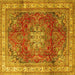 Square Persian Yellow Traditional Rug, tr4015yw