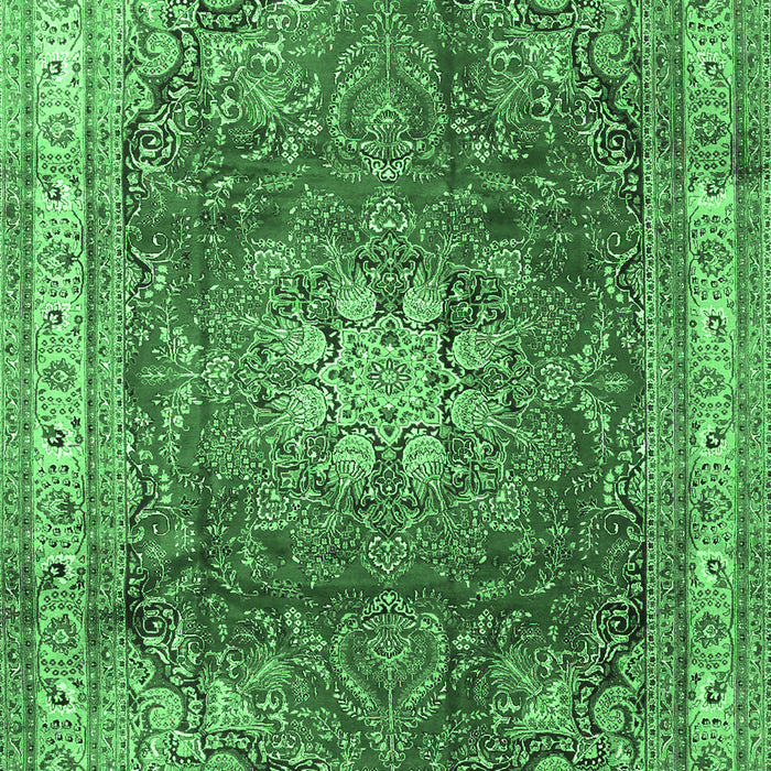 Machine Washable Persian Emerald Green Traditional Area Rugs, wshtr4015emgrn