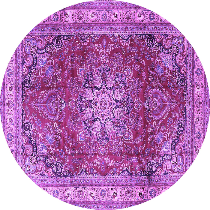 Round Persian Purple Traditional Rug, tr4015pur