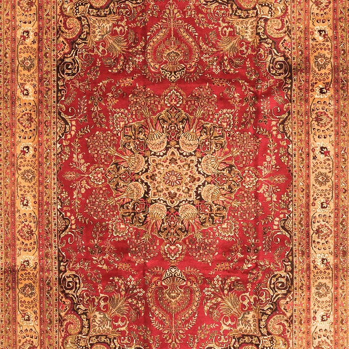 Serging Thickness of Machine Washable Persian Orange Traditional Area Rugs, wshtr4015org