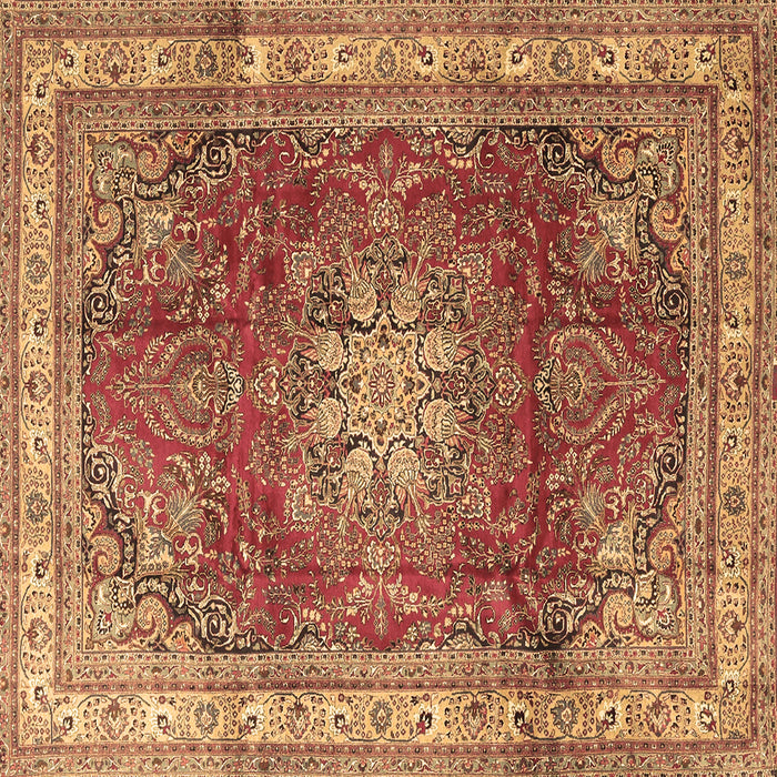 Square Persian Brown Traditional Rug, tr4015brn