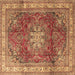 Square Persian Brown Traditional Rug, tr4015brn