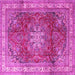 Square Persian Pink Traditional Rug, tr4015pnk