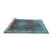 Sideview of Machine Washable Persian Light Blue Traditional Rug, wshtr4015lblu