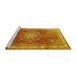 Sideview of Machine Washable Persian Yellow Traditional Rug, wshtr4015yw