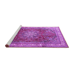 Sideview of Machine Washable Persian Purple Traditional Area Rugs, wshtr4015pur