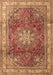 Machine Washable Persian Brown Traditional Rug, wshtr4015brn