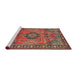 Sideview of Machine Washable Traditional Orange Salmon Pink Rug, wshtr4016