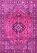 Machine Washable Persian Pink Traditional Rug, wshtr4016pnk