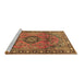 Sideview of Machine Washable Persian Brown Traditional Rug, wshtr4016brn