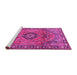 Sideview of Machine Washable Persian Pink Traditional Rug, wshtr4016pnk