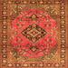 Serging Thickness of Persian Orange Traditional Rug, tr4016org