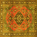 Square Persian Yellow Traditional Rug, tr4016yw