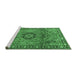 Sideview of Machine Washable Persian Emerald Green Traditional Area Rugs, wshtr4016emgrn