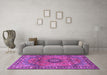 Machine Washable Persian Purple Traditional Area Rugs in a Living Room, wshtr4016pur