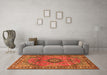 Machine Washable Persian Orange Traditional Area Rugs in a Living Room, wshtr4016org