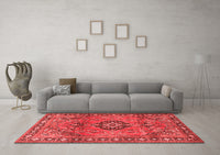 Machine Washable Persian Red Traditional Rug, wshtr4016red