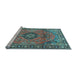 Sideview of Machine Washable Persian Light Blue Traditional Rug, wshtr4016lblu