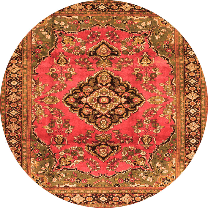 Square Persian Orange Traditional Rug, tr4016org