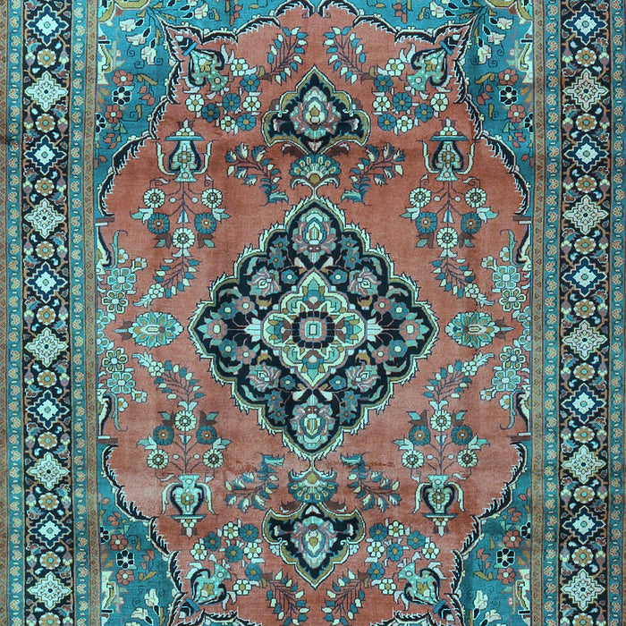 Machine Washable Persian Light Blue Traditional Rug, wshtr4016lblu