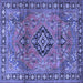 Square Persian Blue Traditional Rug, tr4016blu