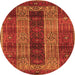 Square Persian Orange Traditional Rug, tr4017org