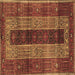 Square Machine Washable Persian Brown Traditional Rug, wshtr4017brn