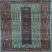 Square Persian Light Blue Traditional Rug, tr4017lblu