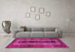 Machine Washable Persian Pink Traditional Rug in a Living Room, wshtr4017pnk