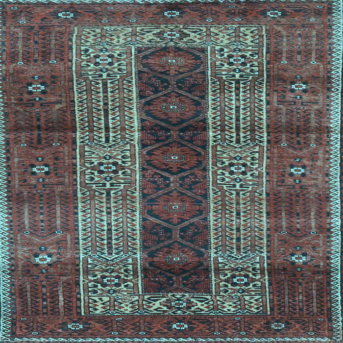 Square Machine Washable Persian Light Blue Traditional Rug, wshtr4017lblu