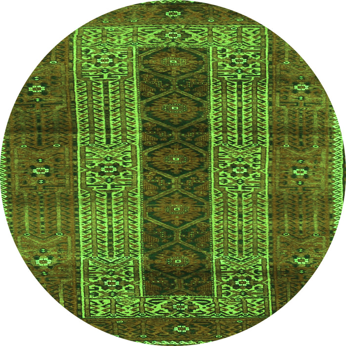 Square Persian Green Traditional Rug, tr4017grn