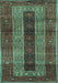 Machine Washable Persian Turquoise Traditional Area Rugs, wshtr4017turq