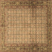 Square Machine Washable Persian Brown Traditional Rug, wshtr4018brn