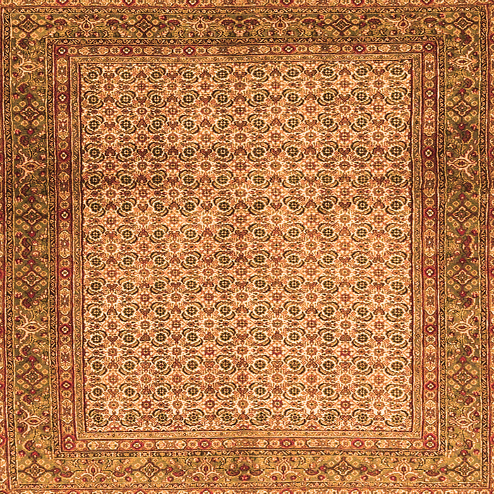 Round Machine Washable Persian Orange Traditional Area Rugs, wshtr4018org