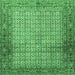 Square Persian Emerald Green Traditional Rug, tr4018emgrn