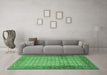 Machine Washable Persian Emerald Green Traditional Area Rugs in a Living Room,, wshtr4018emgrn