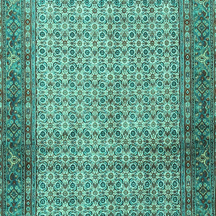 Machine Washable Persian Turquoise Traditional Area Rugs, wshtr4018turq