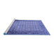 Sideview of Machine Washable Persian Blue Traditional Rug, wshtr4018blu