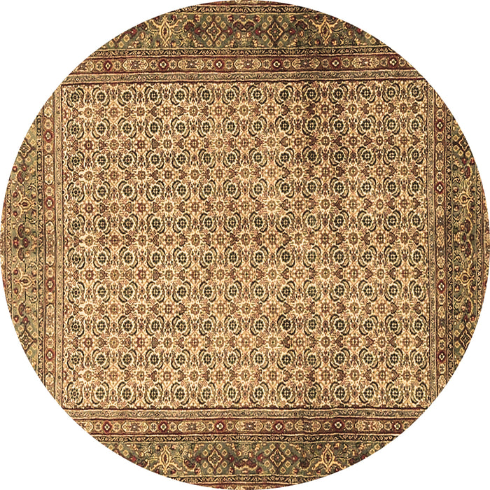 Round Persian Brown Traditional Rug, tr4018brn