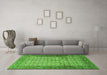 Machine Washable Persian Green Traditional Area Rugs in a Living Room,, wshtr4018grn