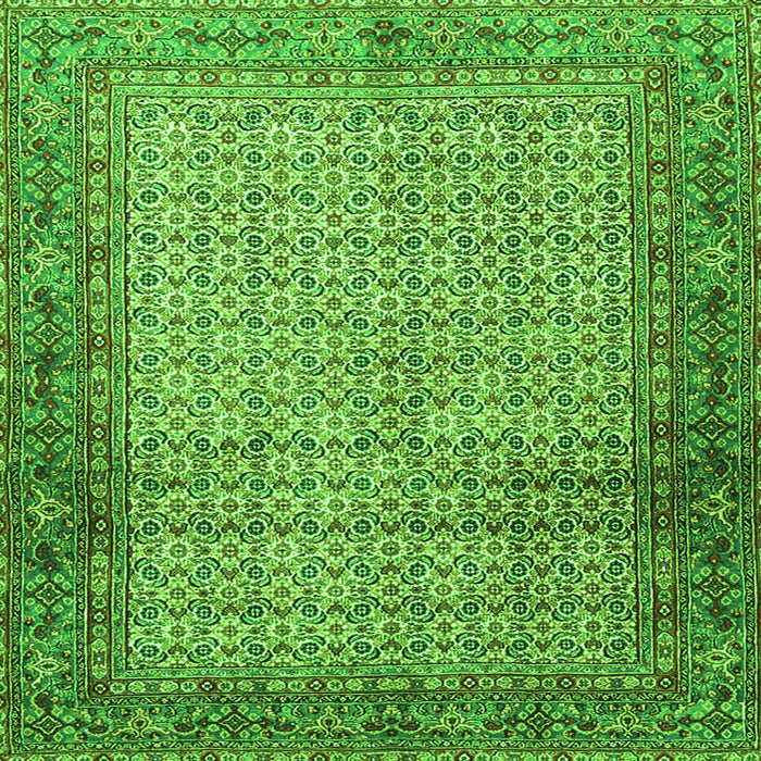 Round Machine Washable Persian Green Traditional Area Rugs, wshtr4018grn